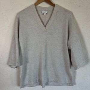 The White Company Cream Wool Blend V-Neck Tunic XL